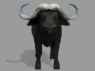 BUFFALLO RIGGED ANIMATED 12 Low-poly 3D model