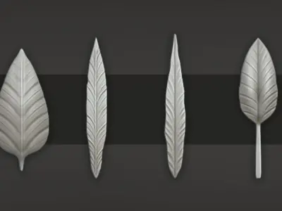 Stylized Tropical leaves with IMM 2 3D model