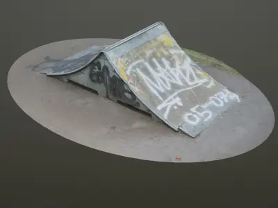 City Park Skate Ramp Low-poly 3D model