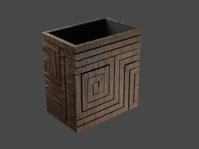 Bench Plants Spiral Urns Low-poly 3D model