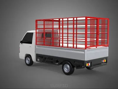 CARRIER POULTRY CHICKENS RACK FENCE CAGE CARGO TRUCK PICKUP CAR 3D model