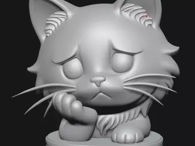 Cat sculpture 3D print model