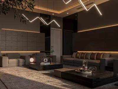 Modern Living Room 3D model
