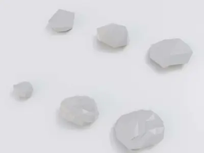 Small rocks toon 3d model   Free low-poly 3D model