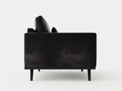 Copenhagen Velvet Armchair Low-poly 3D model