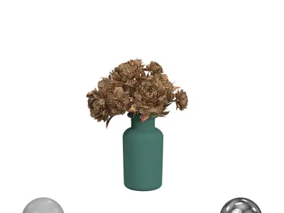 Tall White Peony Bouquet 3D model