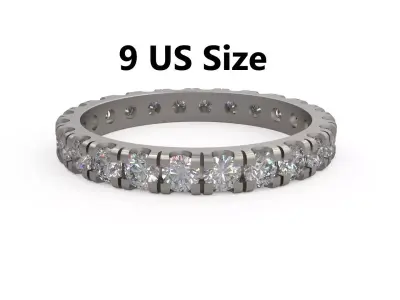 Model 1183 Eternity Diamond Ring Band US Size 3D print model