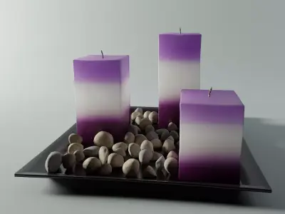 Three Candle Tray 3D model