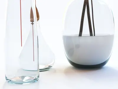 Three modern glass vase 3D model