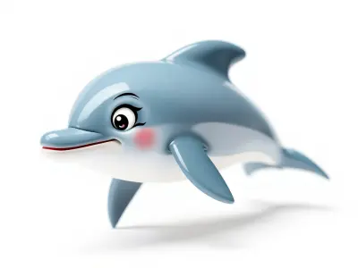 Cartoon Dolphin Model Pack for Interactive Environments Low-poly 3D model