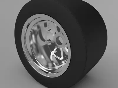 Race car wheel Low-poly 3D model