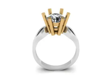 Moissanite Diamond Solitaire  ring 3D print model