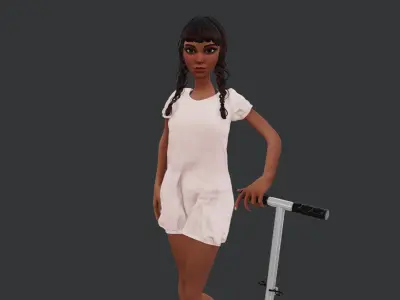 Scooter girl 3D model