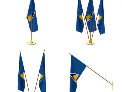Saint Lucia Flag Pack 3D model