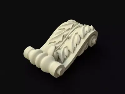 carved pilaster 3D model 3