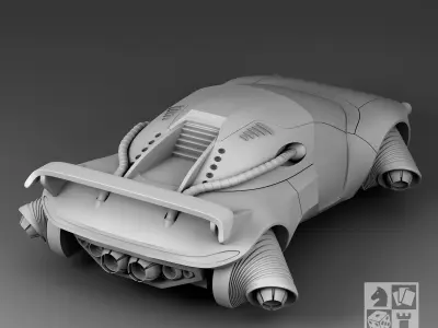 Futuristic machine with directional pads 3D print model