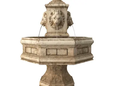 Classic Lion Fountain 3D model