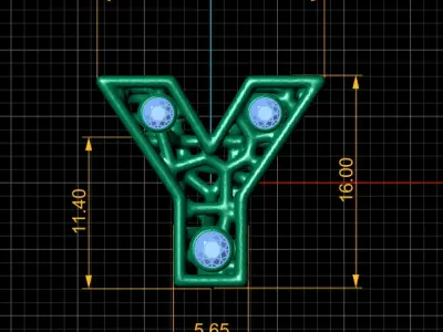 SIMPLE ALPHABET Y PENDANT 3D-PRINTABLE MODEL  3D print model