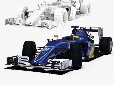 Sauber C35 Car Low-poly 3D model