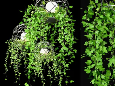 Hanging Plant Pot Set 3D Model Collection