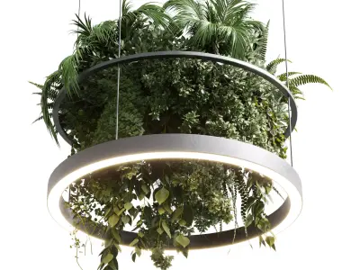 pot light pendant plant light hanging 09 3D model