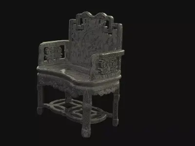 Chinese ancient chair   Low-poly 3D model