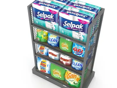 model cleaning product market stand 03 Low-poly 3D model