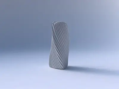 Vase twist curved tipping triangle with extruded vertical lin... 3D print model