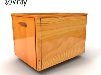 Wooden Storage Box D Model Pack Low-poly 3D model