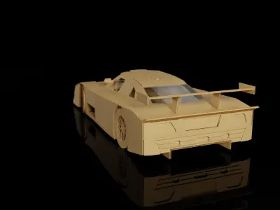 Mercedes-Benz CLK GTR cardboard car 3D model