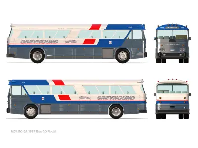  MCI MC-5A 1967 Bus  3D model