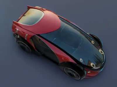 3Dpro CAR scifi 4 Low-poly 3D model