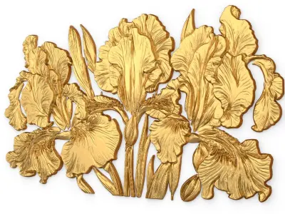 mural classic flowers decor ornament 14 3D model
