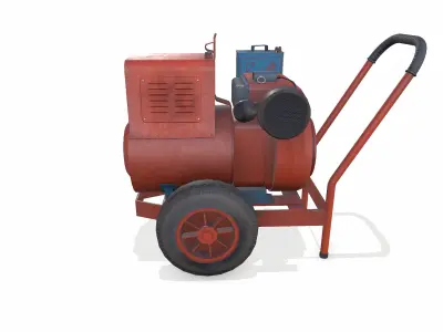Old Vintage Electric Generator Low-Poly PBR Low-poly 3D model