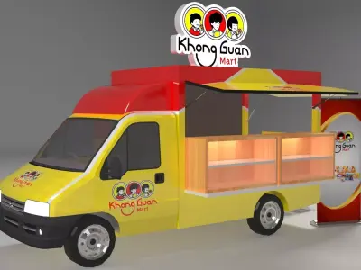 FOOD TRUCK KHONG GUAN 3D model Low-poly 3D model