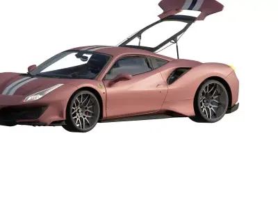 FERRARI 488 with interior 3D model