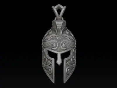 Warrior Helmet Pendant Ring v3 Collection 3D print model