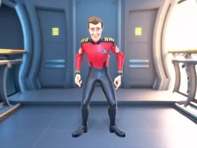 Starship Commander model pack Low-poly 3D model