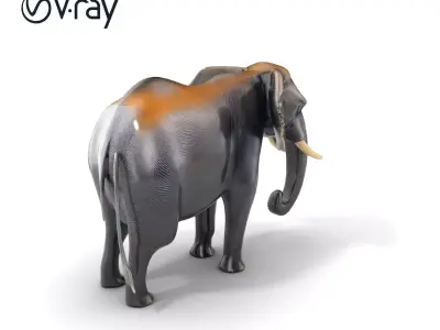 Glossy Elephant Wildlife Sculpture model pack Low-poly 3D model