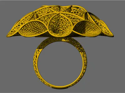 Floral Ring High-Detail Jewelry CAD Model for 3D Printing 3D print model