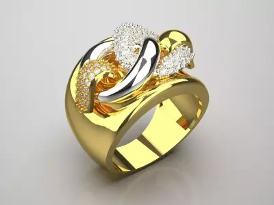 luxury diamond ring jr00175 3D print model