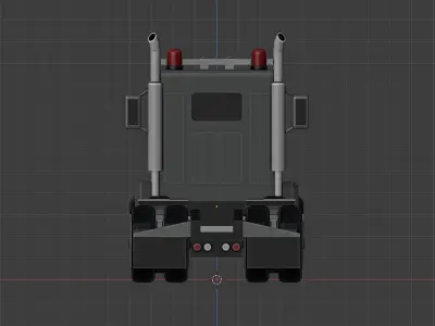 American transportation truck Low-poly 3D model