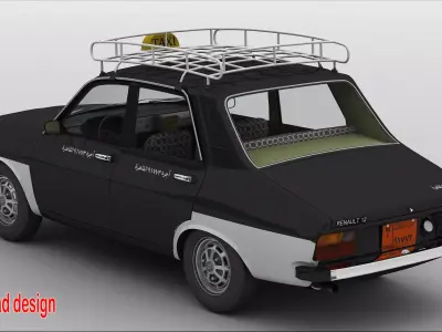 Renault 12 Taxi Cairo old 3ds max 2022 - vray 6 3D model