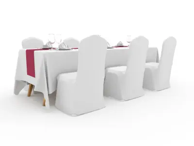 Banquet Table and Chair 96 3D model