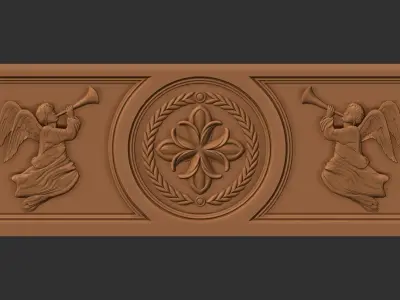 angel church relief panel 3D print model