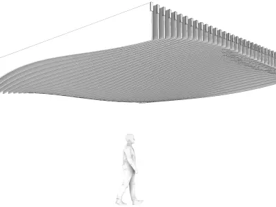 Parametric Ceiling Wave Contour Design with Hangers 3D model
