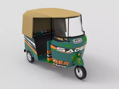 TukTuk Taxi Low-poly 3D model