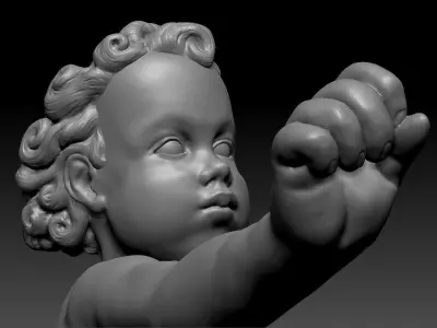 Putto in equilibrio su una sfera  3D model