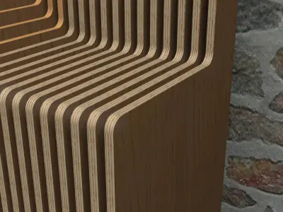 Parametric Wavy Wooden Wall Decor  Shelf 02 3D model