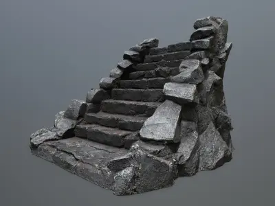 stairs Low-poly 3D model order